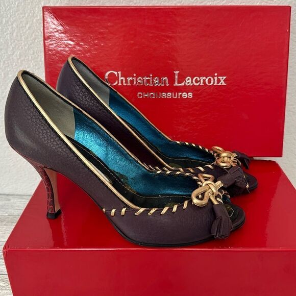 Christian Lacroix Peep Toe Heels Size 36 (US 6) - Picture 1 of 17